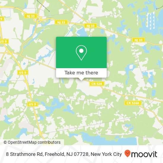 Mapa de 8 Strathmore Rd, Freehold, NJ 07728