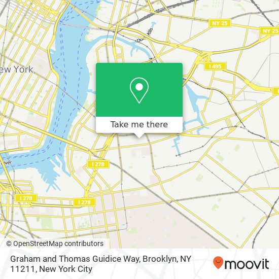Mapa de Graham and Thomas Guidice Way, Brooklyn, NY 11211