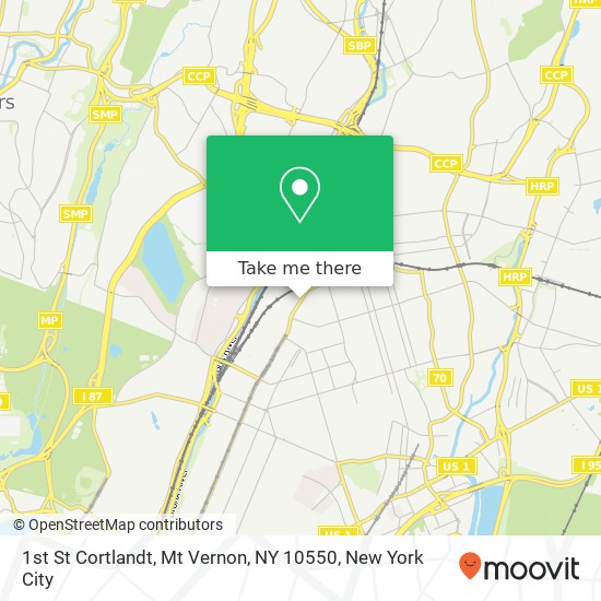 Mapa de 1st St Cortlandt, Mt Vernon, NY 10550