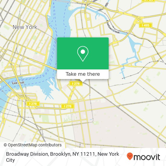 Mapa de Broadway Division, Brooklyn, NY 11211