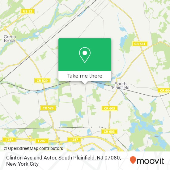 Clinton Ave and Astor, South Plainfield, NJ 07080 map