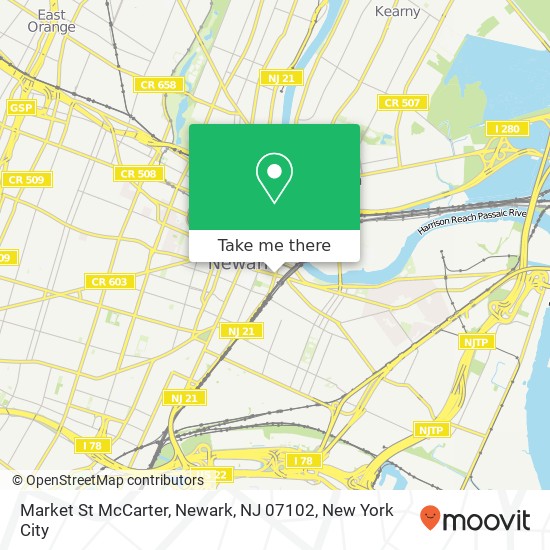 Market St McCarter, Newark, NJ 07102 map