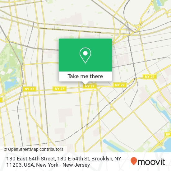 180 East 54th Street, 180 E 54th St, Brooklyn, NY 11203, USA map