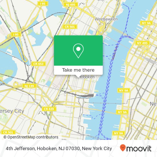 Mapa de 4th Jefferson, Hoboken, NJ 07030
