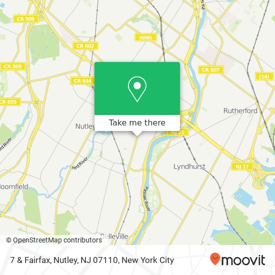 Mapa de 7 & Fairfax, Nutley, NJ 07110