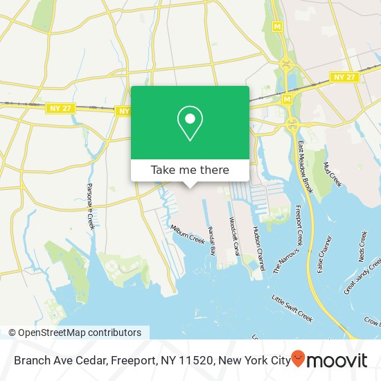 Mapa de Branch Ave Cedar, Freeport, NY 11520