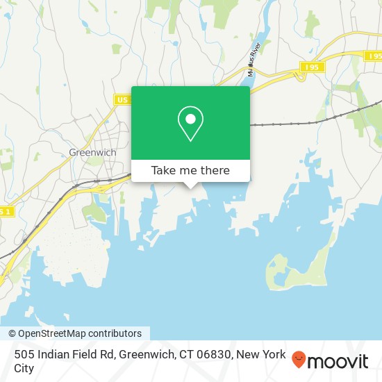 Mapa de 505 Indian Field Rd, Greenwich, CT 06830