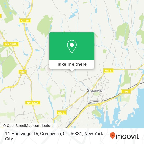 Mapa de 11 Huntzinger Dr, Greenwich, CT 06831