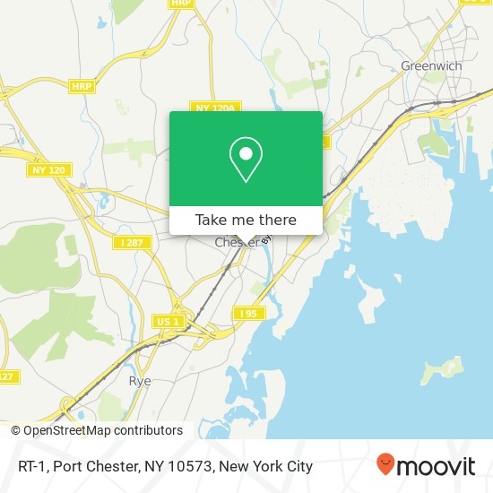 Mapa de RT-1, Port Chester, NY 10573