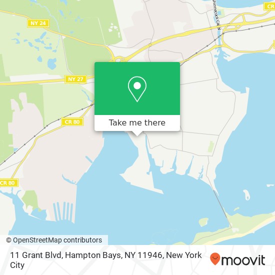 11 Grant Blvd, Hampton Bays, NY 11946 map