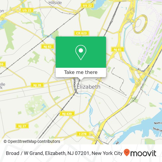 Mapa de Broad / W Grand, Elizabeth, NJ 07201