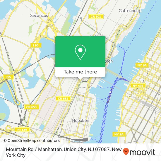 Mapa de Mountain Rd / Manhattan, Union City, NJ 07087
