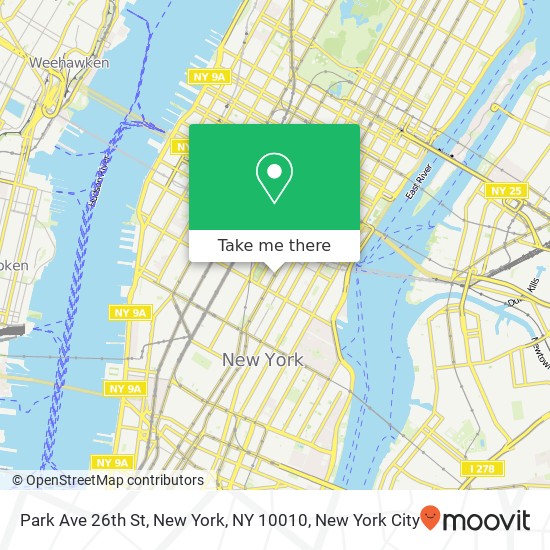 Mapa de Park Ave 26th St, New York, NY 10010