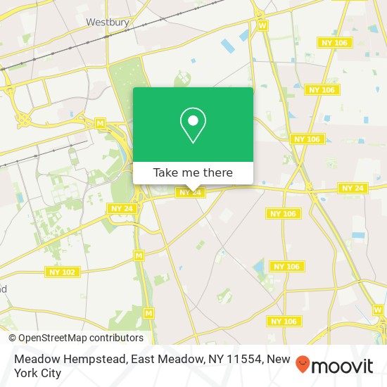 Mapa de Meadow Hempstead, East Meadow, NY 11554