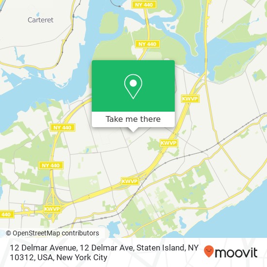 Mapa de 12 Delmar Avenue, 12 Delmar Ave, Staten Island, NY 10312, USA