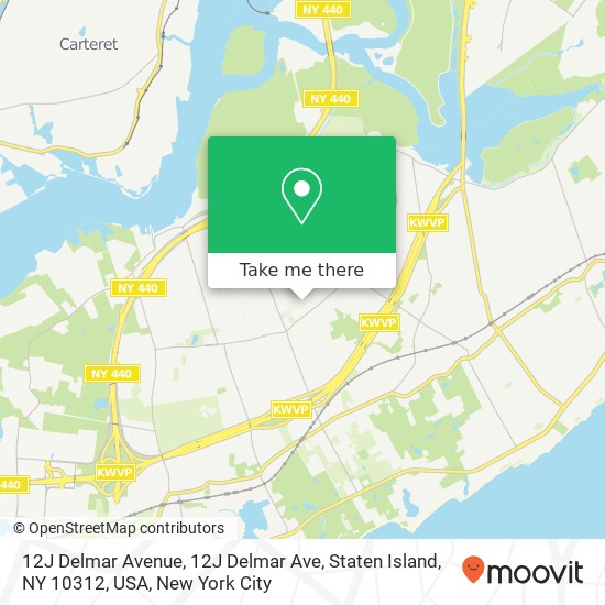 Mapa de 12J Delmar Avenue, 12J Delmar Ave, Staten Island, NY 10312, USA
