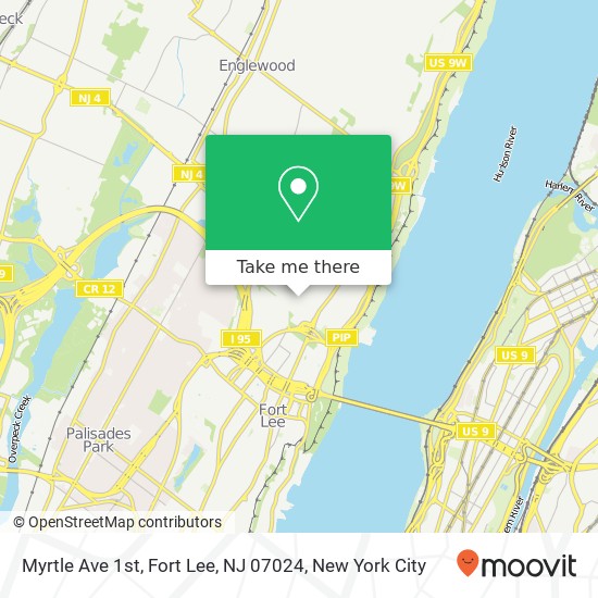 Mapa de Myrtle Ave 1st, Fort Lee, NJ 07024