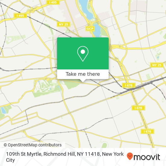 109th St Myrtle, Richmond Hill, NY 11418 map