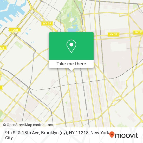 Mapa de 9th St & 18th Ave, Brooklyn (ny), NY 11218