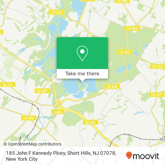 Mapa de 185 John F Kennedy Pkwy, Short Hills, NJ 07078