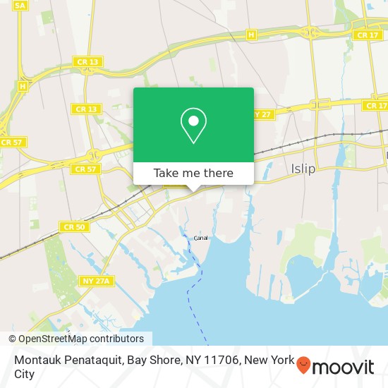 Mapa de Montauk Penataquit, Bay Shore, NY 11706