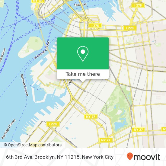 Mapa de 6th 3rd Ave, Brooklyn, NY 11215