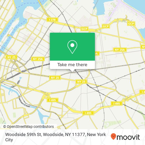 Mapa de Woodside 59th St, Woodside, NY 11377