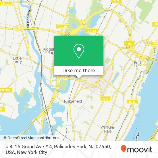 Mapa de # 4, 15 Grand Ave # 4, Palisades Park, NJ 07650, USA