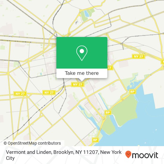 Mapa de Vermont and Linden, Brooklyn, NY 11207