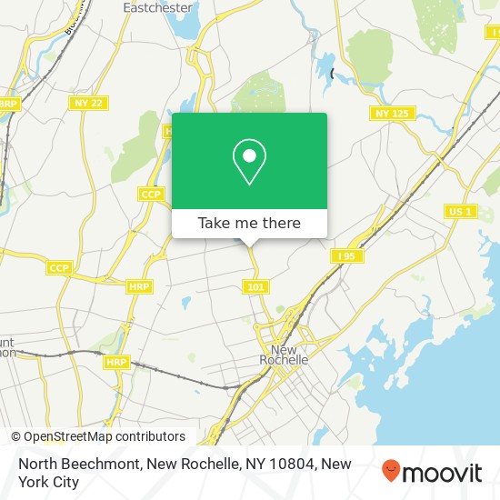 Mapa de North Beechmont, New Rochelle, NY 10804