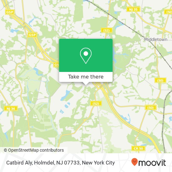 Catbird Aly, Holmdel, NJ 07733 map