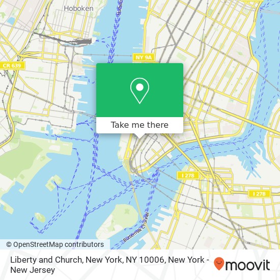 Liberty and Church, New York, NY 10006 map