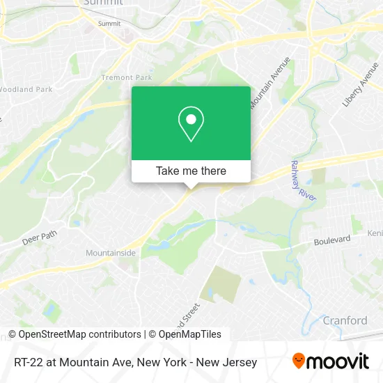 RT-22 at Mountain Ave map