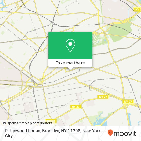 Mapa de Ridgewood Logan, Brooklyn, NY 11208