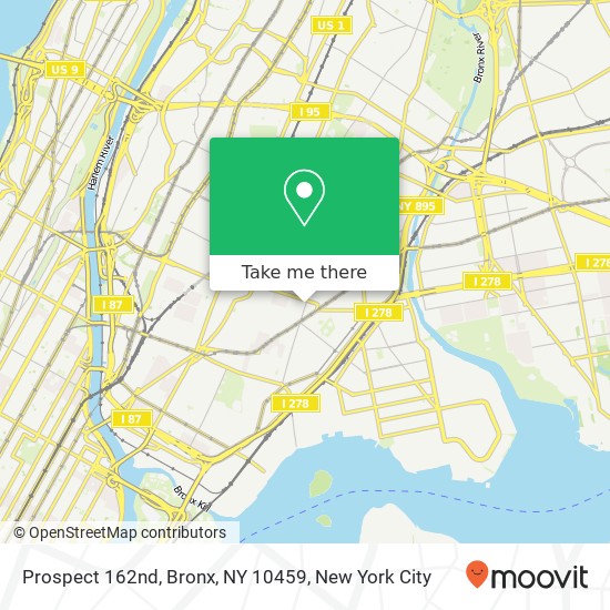 Mapa de Prospect 162nd, Bronx, NY 10459