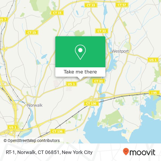 Mapa de RT-1, Norwalk, CT 06851