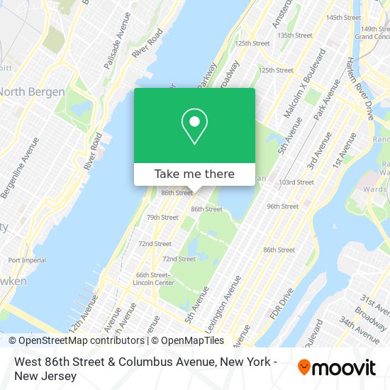 West 86th Street & Columbus Avenue map