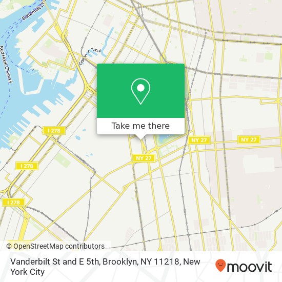 Mapa de Vanderbilt St and E 5th, Brooklyn, NY 11218