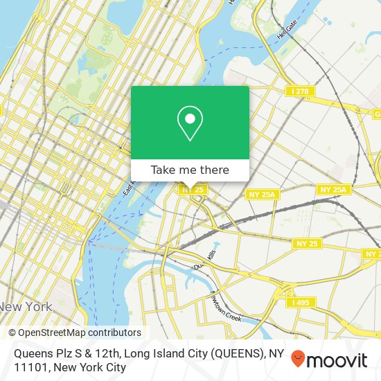 Mapa de Queens Plz S & 12th, Long Island City (QUEENS), NY 11101