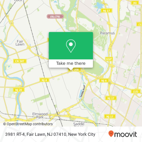 Mapa de 3981 RT-4, Fair Lawn, NJ 07410