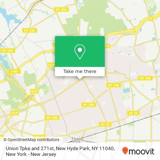 Union Tpke and 271st, New Hyde Park, NY 11040 map