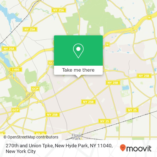 270th and Union Tpke, New Hyde Park, NY 11040 map