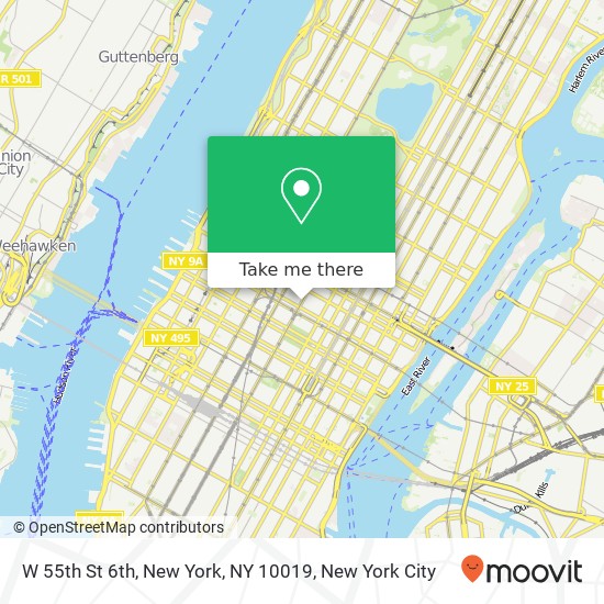 Mapa de W 55th St 6th, New York, NY 10019