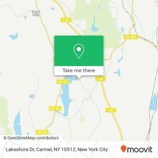 Mapa de Lakeshore Dr, Carmel, NY 10512