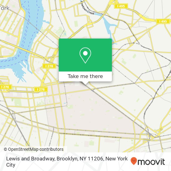 Mapa de Lewis and Broadway, Brooklyn, NY 11206