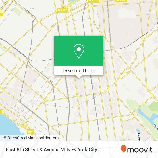East 8th Street & Avenue M map