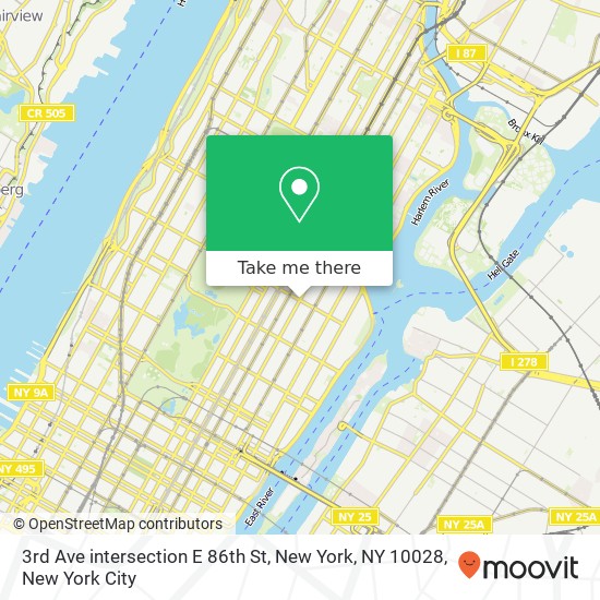 Mapa de 3rd Ave intersection E 86th St, New York, NY 10028