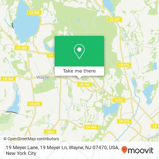 Mapa de 19 Meyer Lane, 19 Meyer Ln, Wayne, NJ 07470, USA