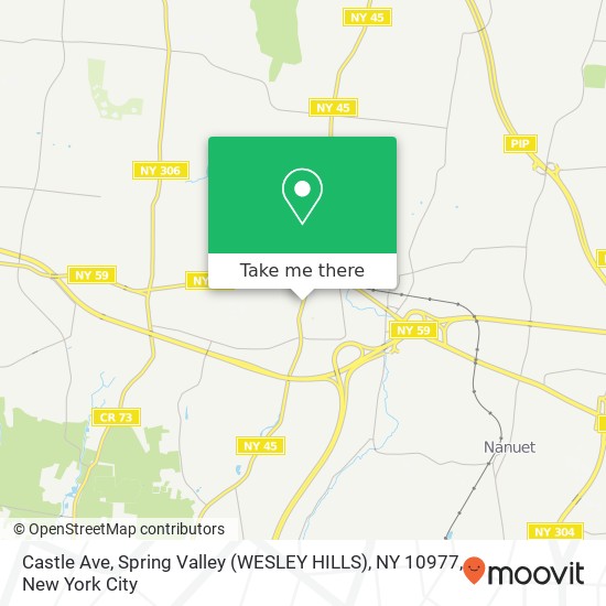 Mapa de Castle Ave, Spring Valley (WESLEY HILLS), NY 10977