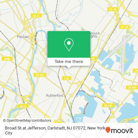 Mapa de Broad St at Jefferson, Carlstadt, NJ 07072